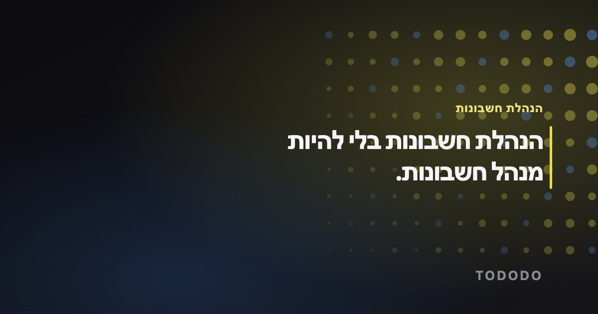 הנהלת חשבונות בלי להיות מנהל חשבונות.