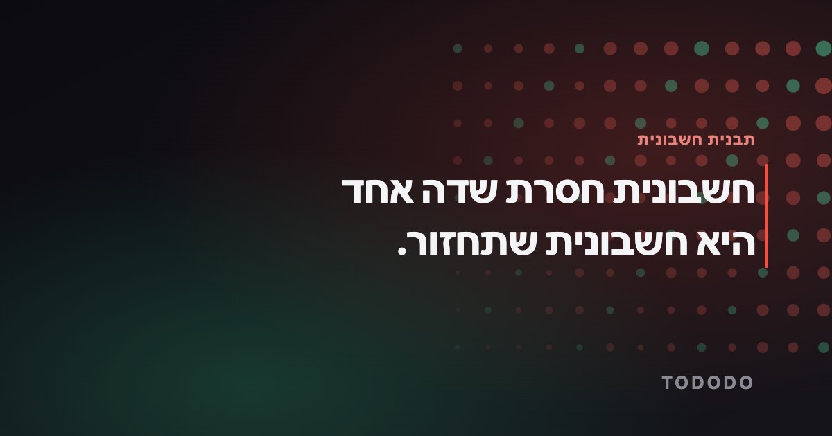 חשבונית חסרת שדה אחד היא חשבונית שתחזור.